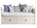 Canapé lit - Bois - 204 x 98 x 96 cm - Blanc cassé - Style classique traditionnel