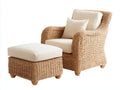 Fauteuil de jardin - Rotin-Tissu - 89 x 83 x 98 cm - Brun doré-Beige - Style cottage