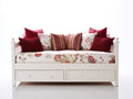 Canapé lit - Bois - 201 x 96 x 91 cm - Blanc - Style cottage classique
