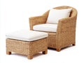 Fauteuil de jardin - Rotin-Tissu - 85 x 80 x 90 cm - Beige naturel-Ivoire - Style contemporain