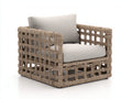 Fauteuil de jardin - Corde tressée-Tissu - 87 x 81 x 79 cm - Beige taupe-Écru - Style contemporain