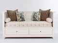 Canapé lit - Bois - 200 x 95 x 90 cm - Blanc - Style classique