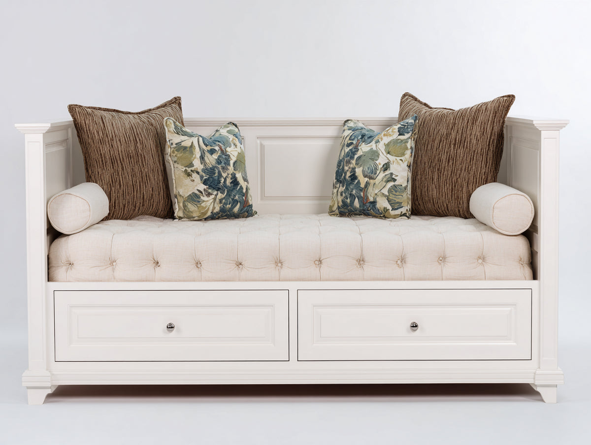 Canapé lit - Bois - 200 x 95 x 90 cm - Blanc - Style classique