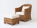 Fauteuil de jardin - Rotin-Tissu - 85 x 79 x 96 cm - Brun miel-Crème - Style cottage