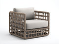 Fauteuil de jardin - Corde tressée-Tissu - 88 x 82 x 77 cm - Gris taupe-Beige clair - Style moderne