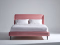Lit double - tissu - 218 x 180 x 112 cm - rose - style moderne