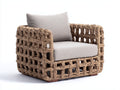 Fauteuil de jardin - Corde tressée-Tissu - 89 x 83 x 78 cm - Taupe naturel-Beige clair - Style bohème